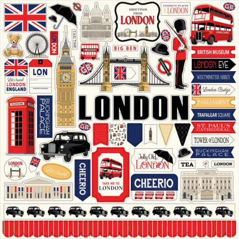 Carta Bella - Designpapier "London" Collection Kit 12x12 Inch - 12 Bogen  