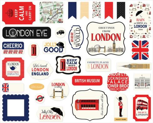 Carta Bella - Stanzteile "London" Ephemera