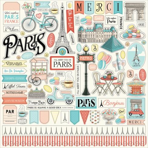 Carta Bella - Aufkleber "Paris" Element Stickers 