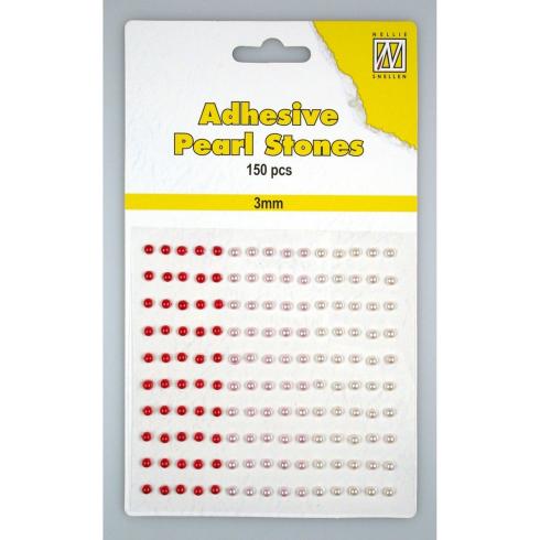 Nellie Snellen - Halbperlen "Red" Adhesive Pearl Stones