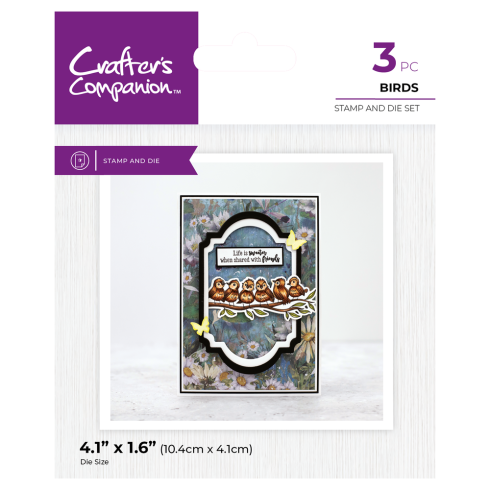 Crafters Companion - Stempelset & Stanzschablone "Birds" Stamp & Dies