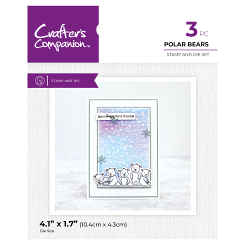 Crafters Companion - Stempelset & Stanzschablone "Polar Bears" Stamp & Dies