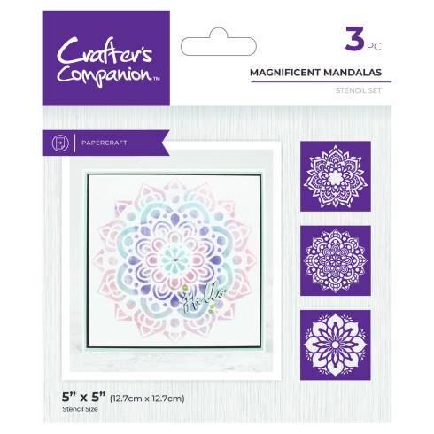 Crafters Companion - Schablone 5x5 Inch "Magnificent Mandalas" Stencil