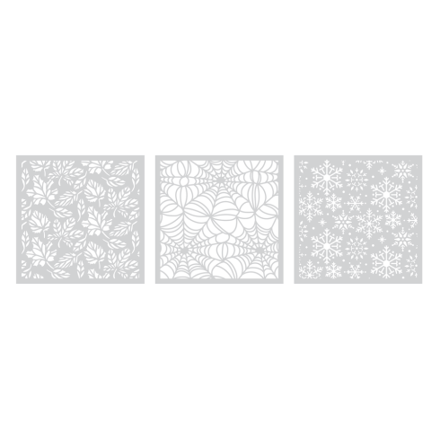 Crafters Companion - Schablone 5x5 Inch "Seasonal Trio" Stencil