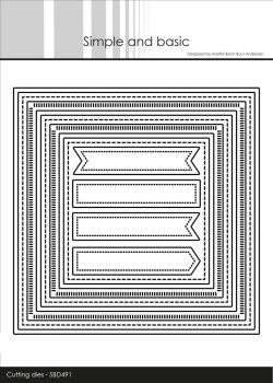 Simple and Basic - Stanzschablone 13,5x13,5cm "Combi Striped Frames - Square" Dies