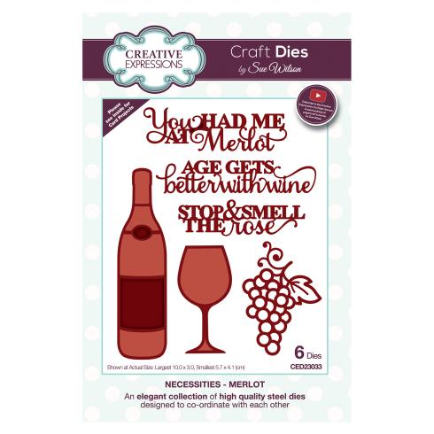 Creative Expressions - Stanzschablone "Necessities Merlot" Craft Dies Design by Sue Wilson