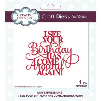 Creative Expressions - Stanzschablone "Your birthday again" Craft Dies Design by Sue Wilson