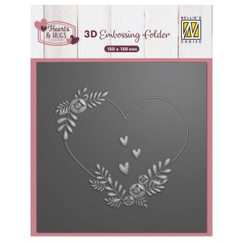 Nellie Snellen - Prägefolder "Flower Heart" 3D Embossing Folder 