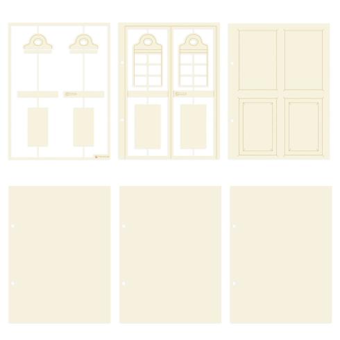 Piatek P13 - Light Chipboard Album Base w/Papers 6x8 Inch "Door"