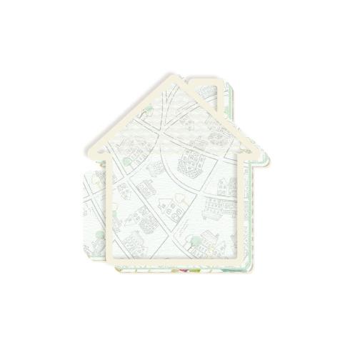 Piatek P13 - Light Chipboard Album Base w/Papers 6x8 Inch "Small House"