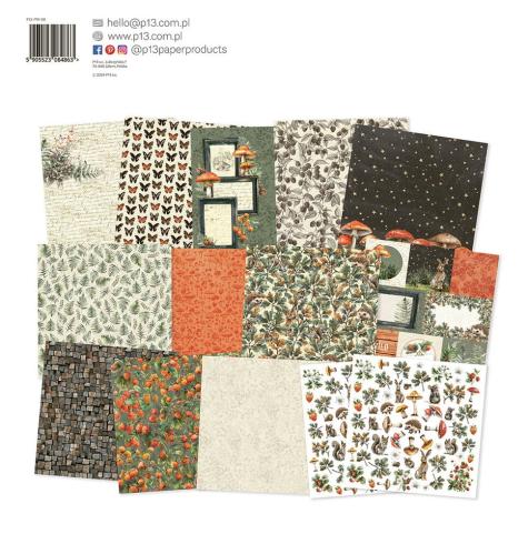 Piatek P13 - Designpapier "Into the Woods" Paper Pack 12x12 Inch - 12 Bogen