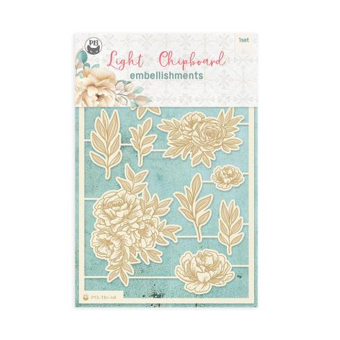 Piatek P13 - Stanzteile "Travel Journal" Chipboard Embellishments 05