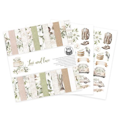 Piatek P13 - Designpapier "Love and Lace" Paper Pack 12x12 Inch - 12 Bogen