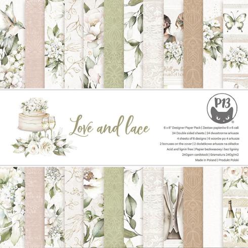 Piatek P13 - Designpapier "Love and Lace" Paper Pack 6x6 Inch - 24 Bogen