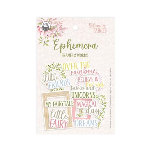 Piatek P13 - Stanzteile "Believe in Fairies" Die Cuts Ephemera Frames and Words