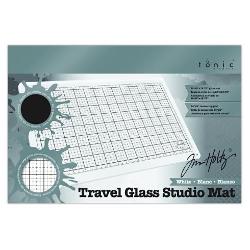 Tonic Studios - Tim Holtz - Glasmatte für Unterwegs "Travel Glass Studio Mat White"