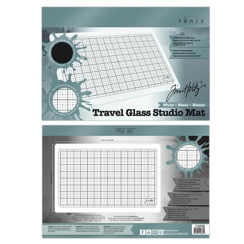 Tonic Studios - Tim Holtz - Glasmatte für Unterwegs "Travel Glass Studio Mat White"