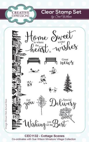 Creative Expressions - Stempelset "Cottage Scenes" Clear Stamps 10,2x15,2cm Design by Sue Wilson