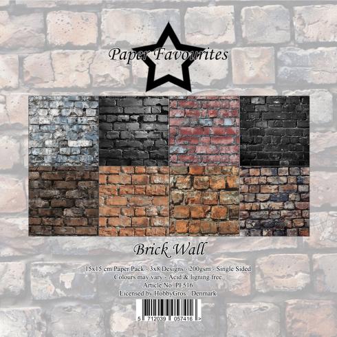 Paper Favourites - Designpapier "Brick Wall" Paper Pack 6x6 Inch - 24 Bogen