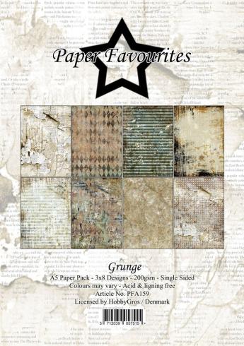 Paper Favourites - Designpapier "Grunge" Paper Pack A5 - 24 Bogen