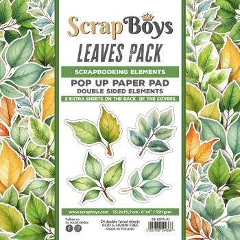 ScrapBoys - Stanzteile "Leaves Pack" Pop Up Paper Pack 6x6 Inch - 24 Bogen