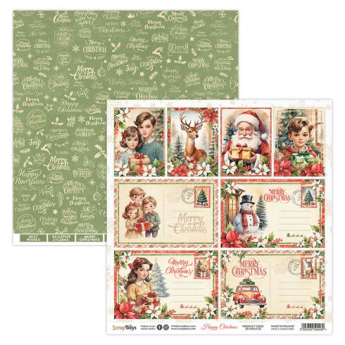 ScrapBoys - Designpapier "Happy Christmas" Paper Pack 12x12 Inch - 12 Bogen