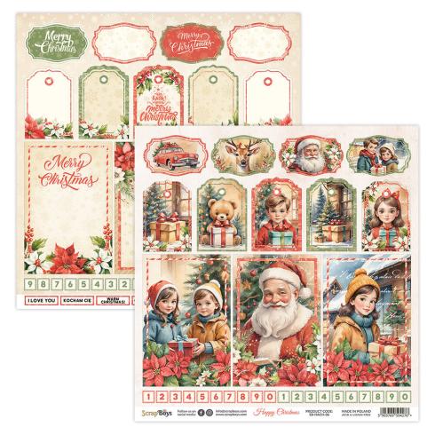 ScrapBoys - Designpapier "Happy Christmas" Paper Pack 12x12 Inch - 12 Bogen