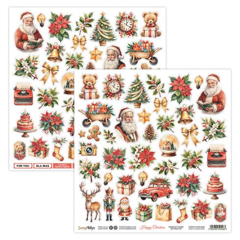 ScrapBoys - Designpapier "Happy Christmas" Paper Pack 12x12 Inch - 12 Bogen