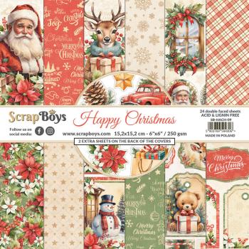 ScrapBoys - Designpapier "Happy Christmas" Paper Pack 6x6 Inch - 24 Bogen