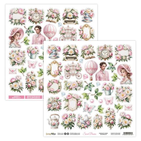 ScrapBoys - Designpapier "Sweet Peonies" Paper Pack 12x12 Inch - 12 Bogen