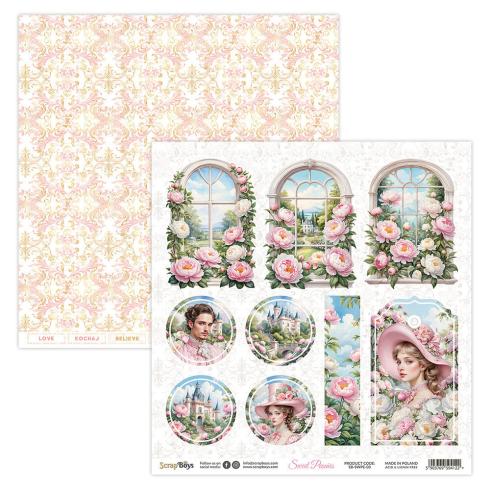 ScrapBoys - Designpapier "Sweet Peonies" Paper Pack 12x12 Inch - 12 Bogen