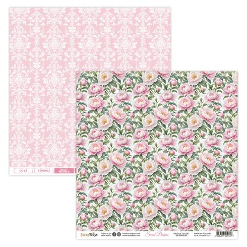 ScrapBoys - Designpapier "Sweet Peonies" Paper Pack 12x12 Inch - 12 Bogen