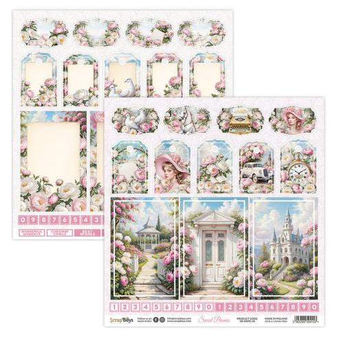 ScrapBoys - Designpapier "Sweet Peonies" Paper Pack 12x12 Inch - 12 Bogen