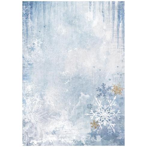 Stamperia - Decopatch Papier "Blue Snowflakes" Decoupage A4 - 6 Bogen  