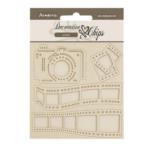 Stamperia - Holzteile 14x14 cm "Art Of Photograph" Decorative Chips