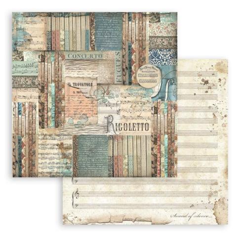 Stamperia - Designpapier "Music" Paper Pack 8x8 Inch - 10 Bogen