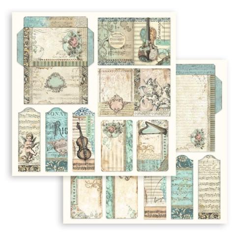 Stamperia - Designpapier "Music" Paper Pack 8x8 Inch - 10 Bogen