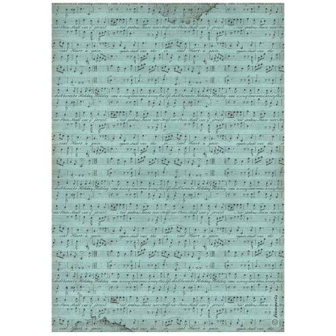 Stamperia - Decopatch Papier "Background Score" Decoupage A4 - 6 Bogen  