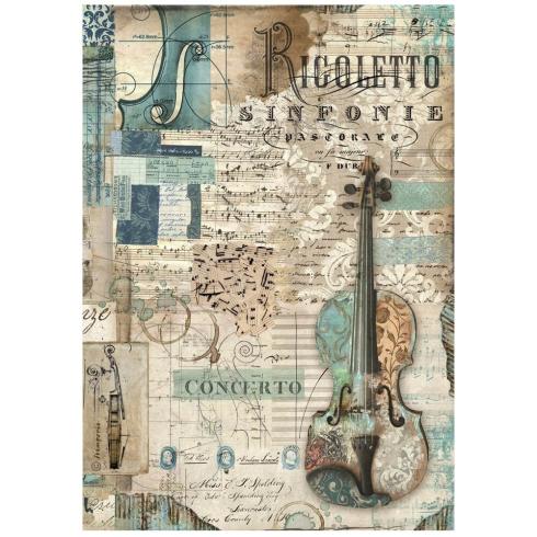 Stamperia - Decopatch Papier "Violin" Decoupage A4 - 6 Bogen  