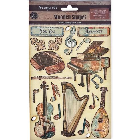 Stamperia - Holzteile A5 "Music" Wooden Shapes