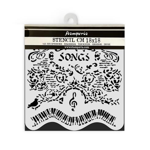 Stamperia - Schablone 18x18cm "Songs And Piano" Stencil  