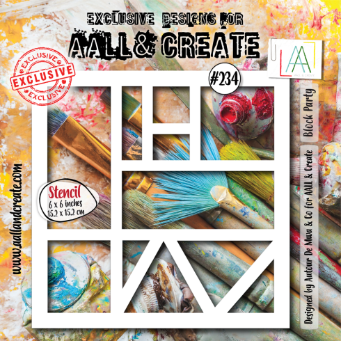 AALL and Create - Schablone 6x6 Inch "Block Party "Stencil