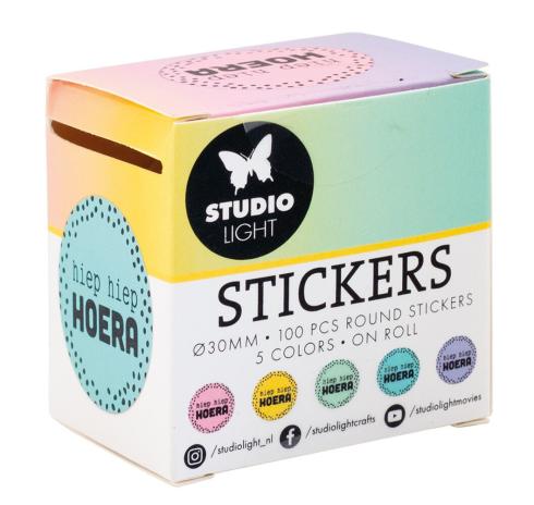 Studio Light - Aufkleber "Hiep Hiep Hoera" Round Stickers on Roll