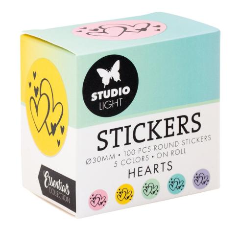 Studio Light - Aufkleber "Hearts" Round Stickers on Roll