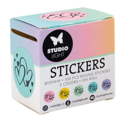 Studio Light - Aufkleber "Hearts" Round Stickers on Roll