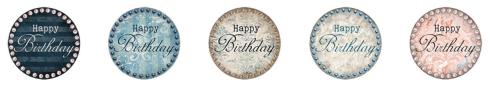 Studio Light - Aufkleber "Happy Birthday" Round Stickers on Roll