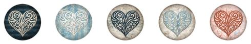 Studio Light - Aufkleber "Vintage Heart" Round Stickers on Roll