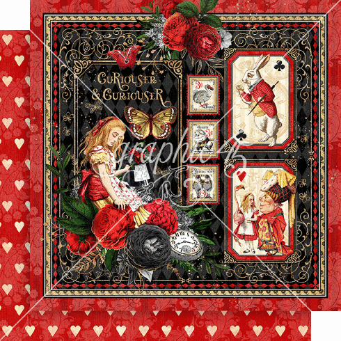 Graphic 45 - Designpapier "Curiouser & Curiouser" Collection Pack 12x12 Inch - 16 Bogen