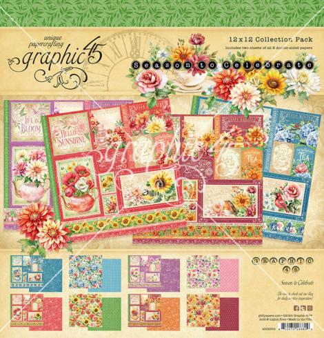 Graphic 45 - Designpapier "Season to Celebrate" Collection Pack 12x12 Inch - 16 Bogen