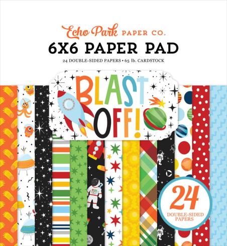 Echo Park - Designpapier "Blast Off" Paper Pack 6x6 Inch - 24 Bogen